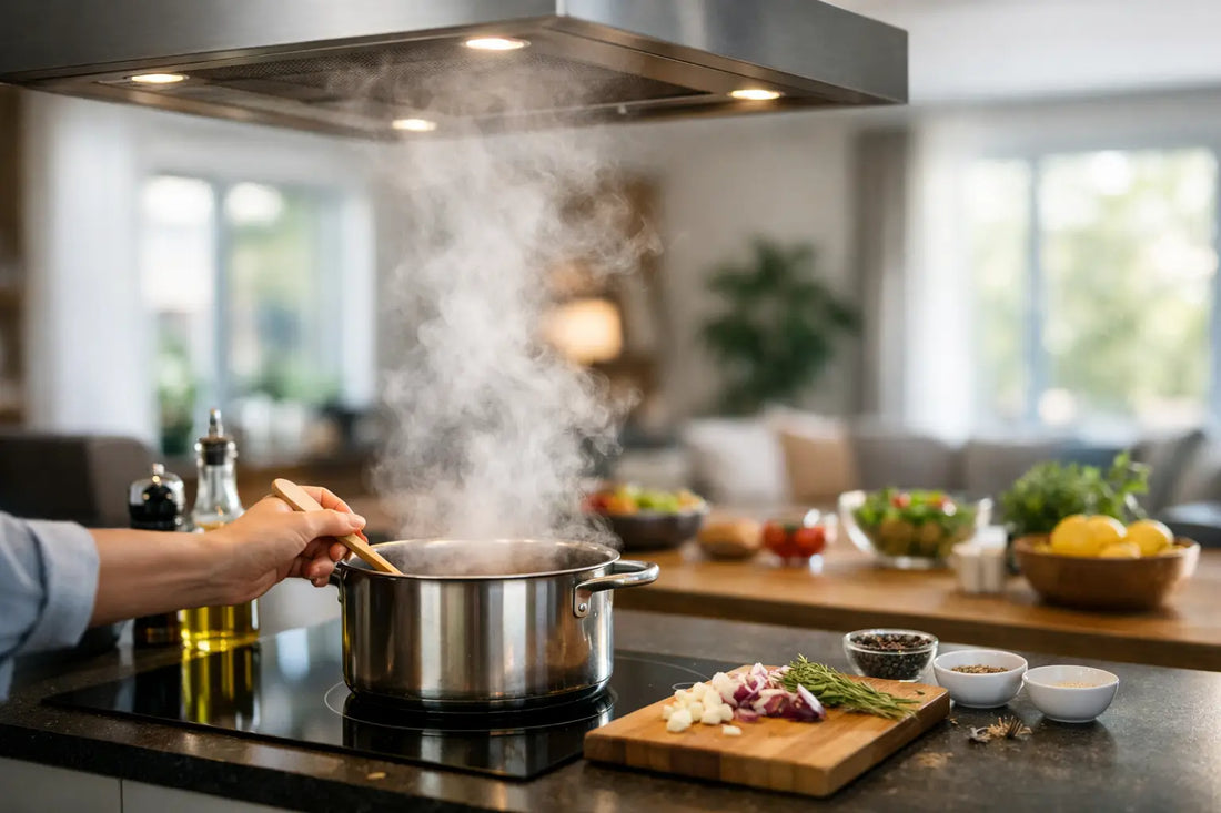 Geurintensiteit bij open keuken regelen